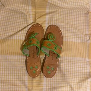 unique neon green Jack Rogers!